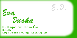 eva duska business card